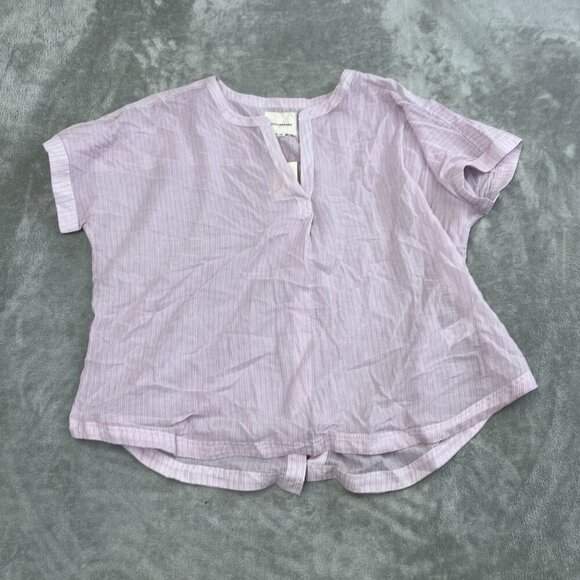 Lucky Brand Womens XXL Lavender Striped Cotton Button-Back Blouse NWT 2670 - Picture 1 of 9